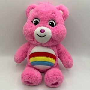 Care Bears Cheer Bear Pink Rainbow Tummy 14" Soft Plush Stuffed Animal 2020 Tag